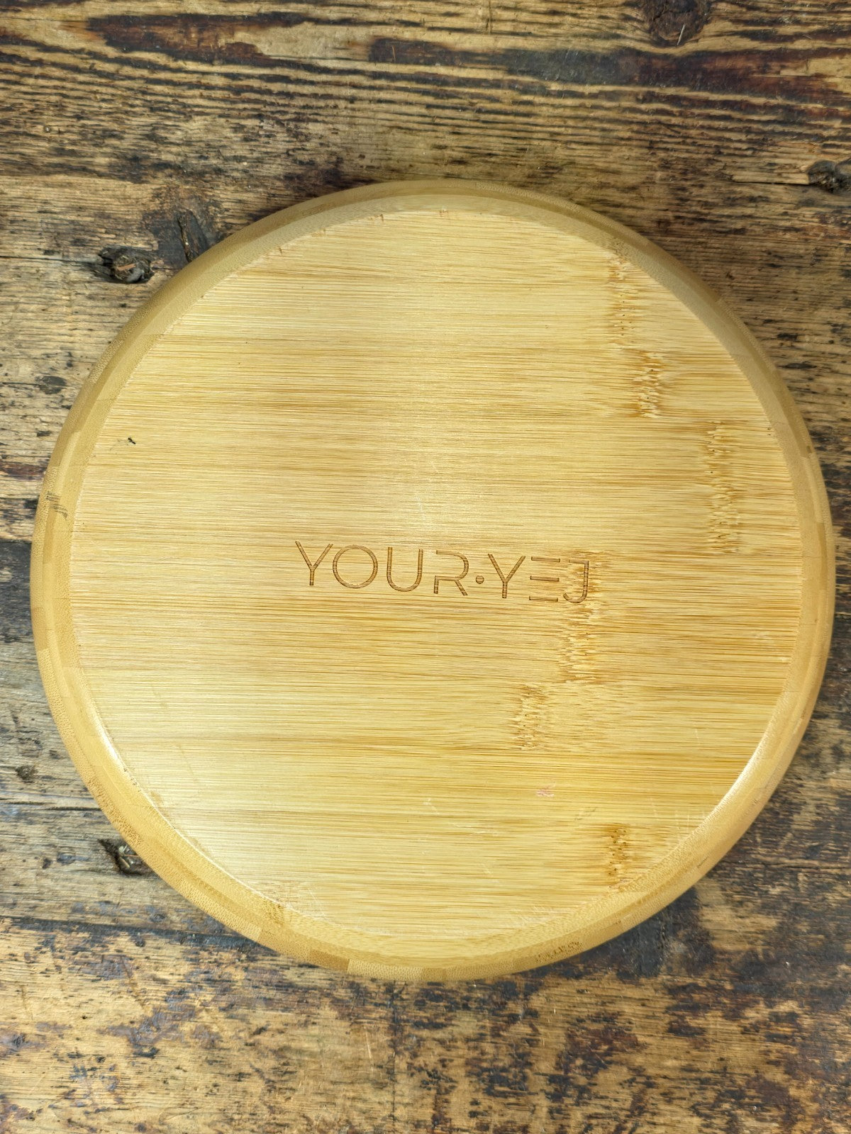 Handcrafted Round Bamboo Serving Tray Bowl