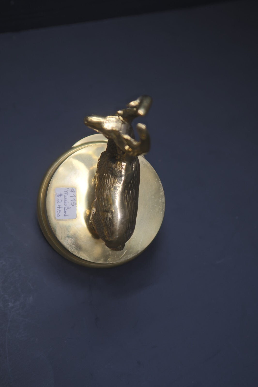 Vintage Brass Deer Music Box Wind Up Rotating 3.25" x 3.25" x H5.75"