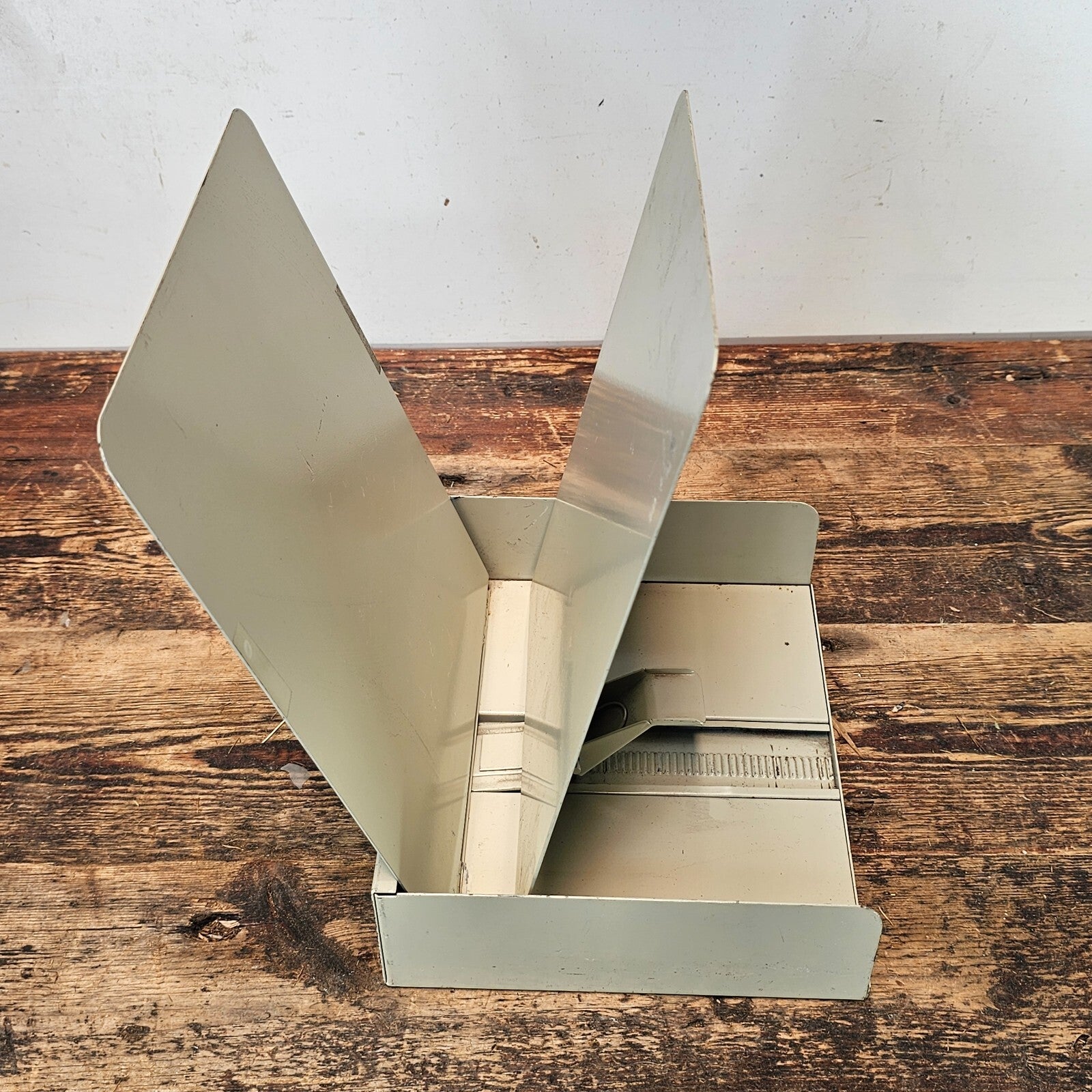 Vintage Mid-Century Metal File Organizer in Light Beige