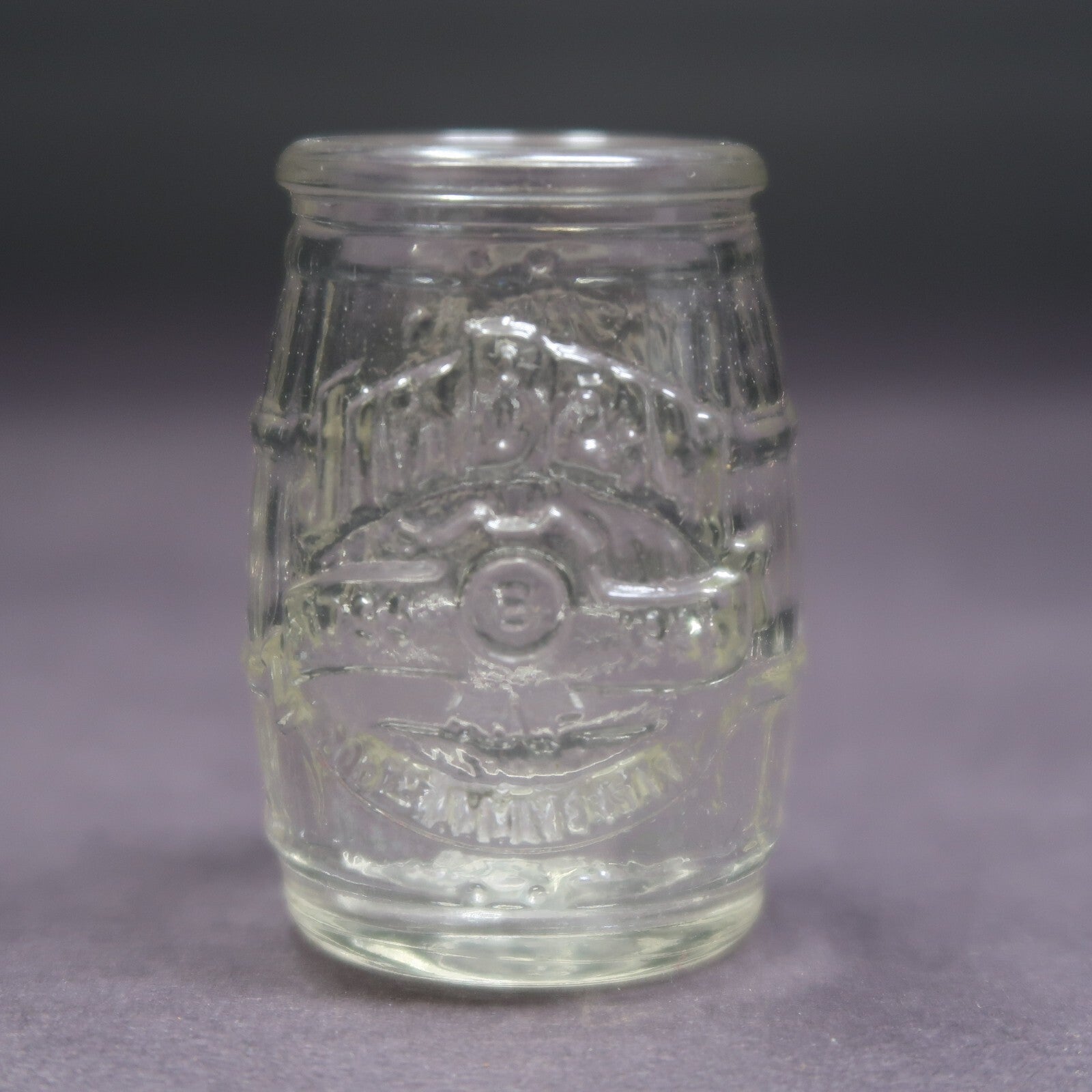 Jim Beam 200th Anniversary Barrel Shaped Shot Glass 1795-1995 H 2"