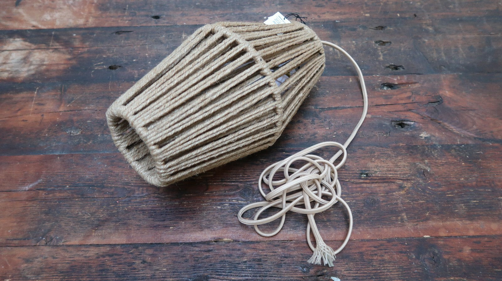 Urban Outfitter Hemp Rope Pendant Lamp 7.5" x 7.5" x H12"