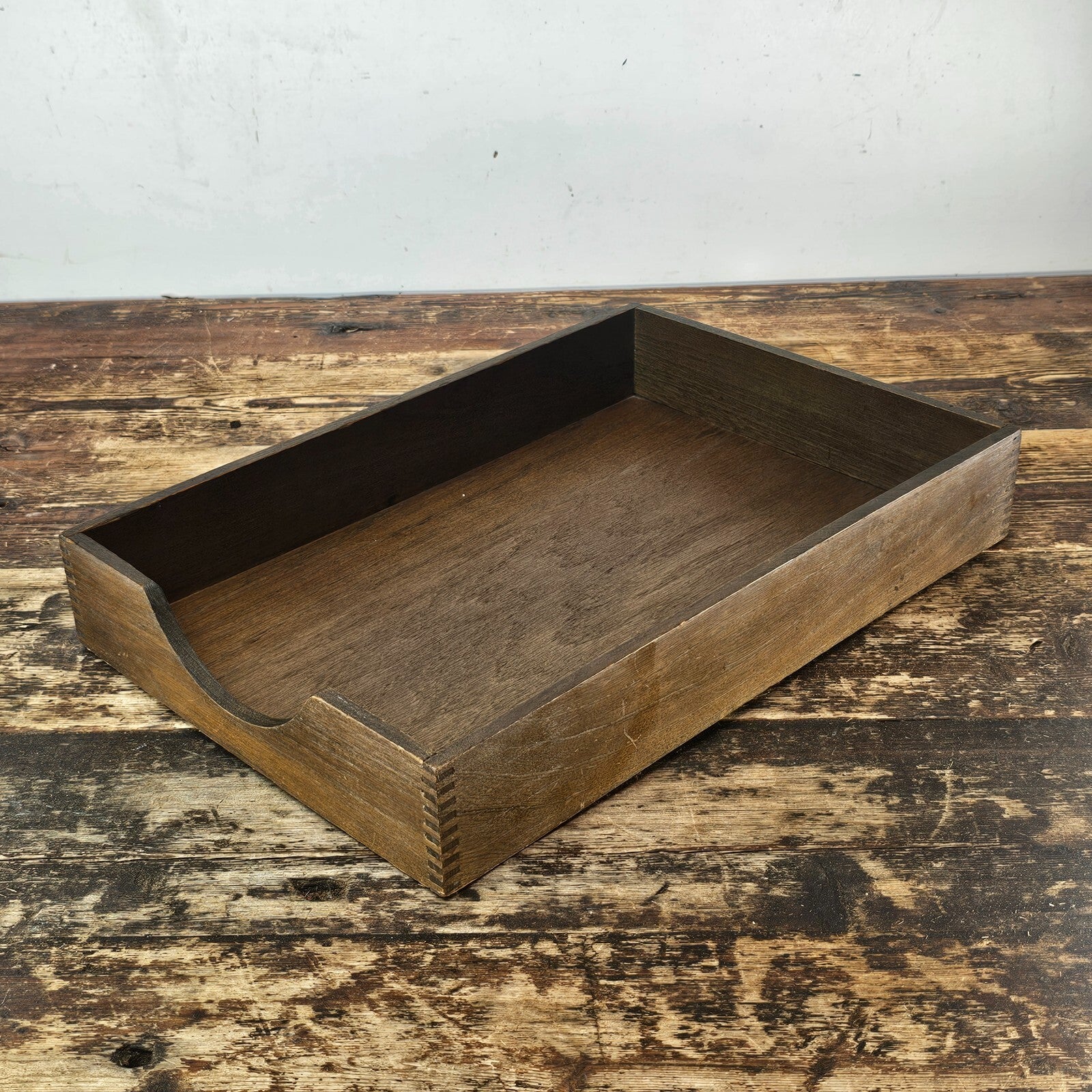 Vintage Hedges Files "The Line" No. 1722 Oak Wood Paper Tray