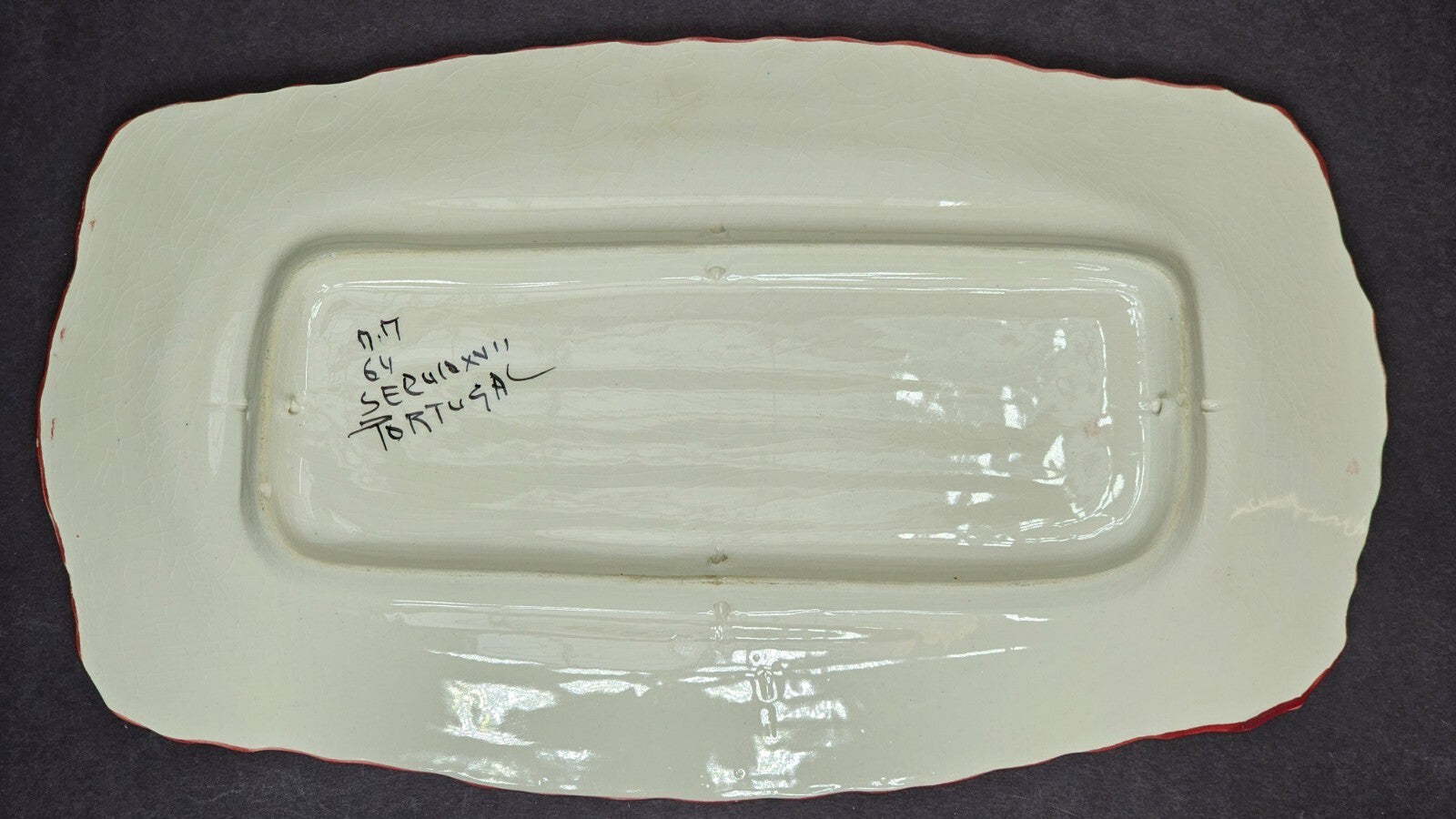 Hand Painted Coimbra Pottery Serving Platter Wall Hanging Plate Portugal