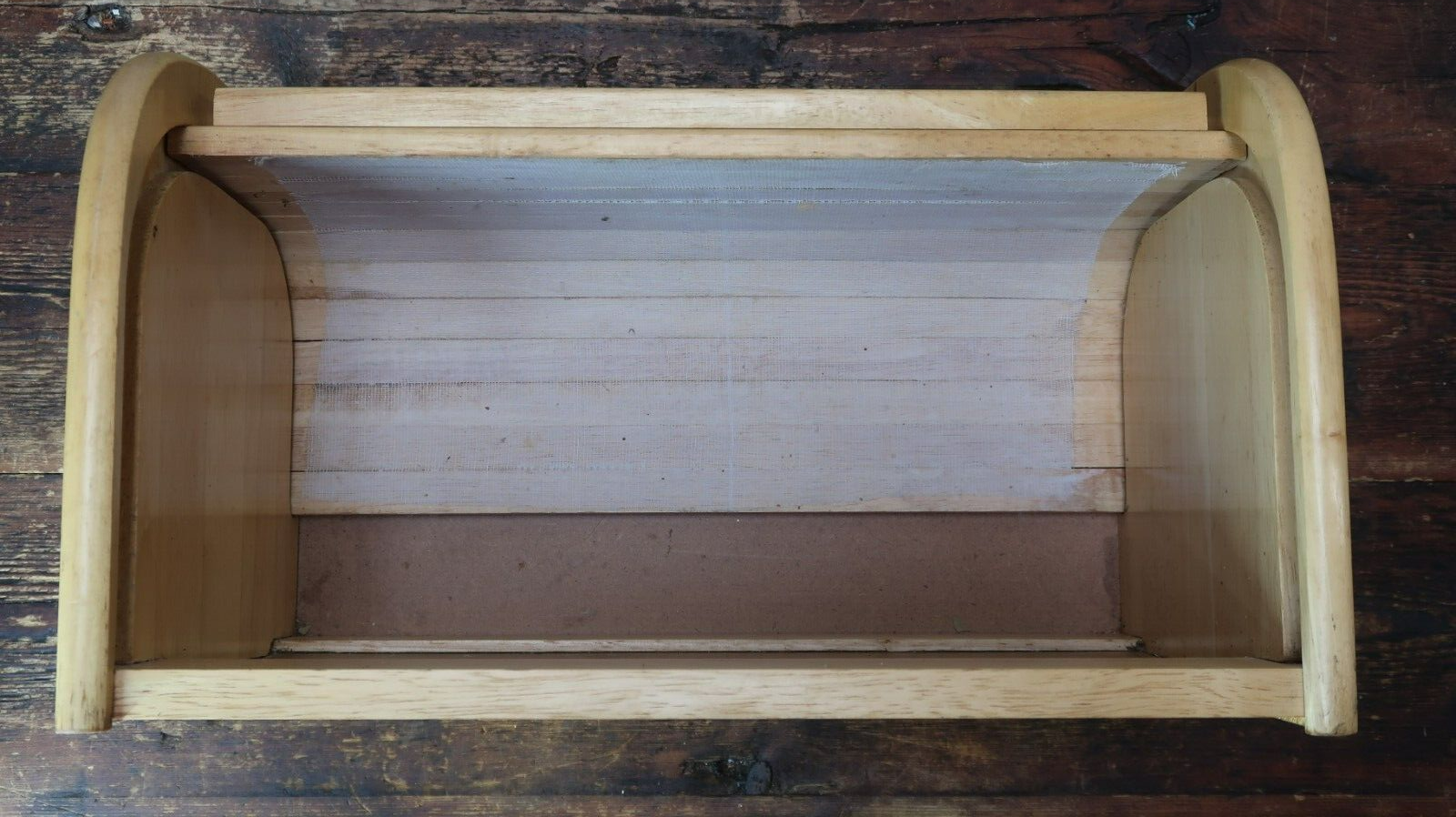 Kamenstein Wood Bread Box Roll-Top Front