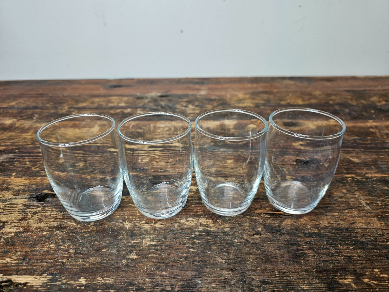 Set of 4 Barrel Shaped Small Glassware 2" x 3"