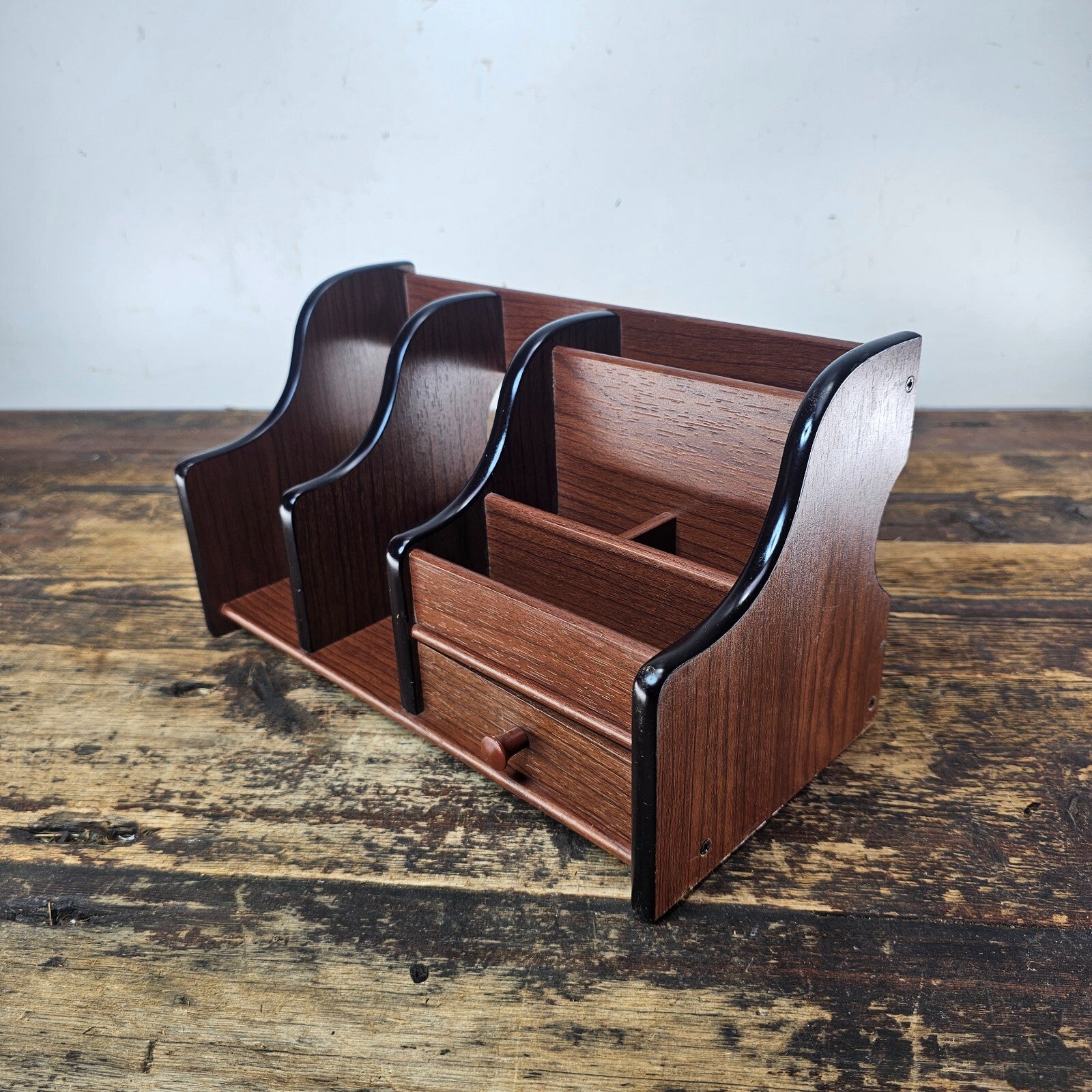 Compact Desktop Organizer CD Rack / Pen Holder 11"L x 5.5"D x 6.25"H