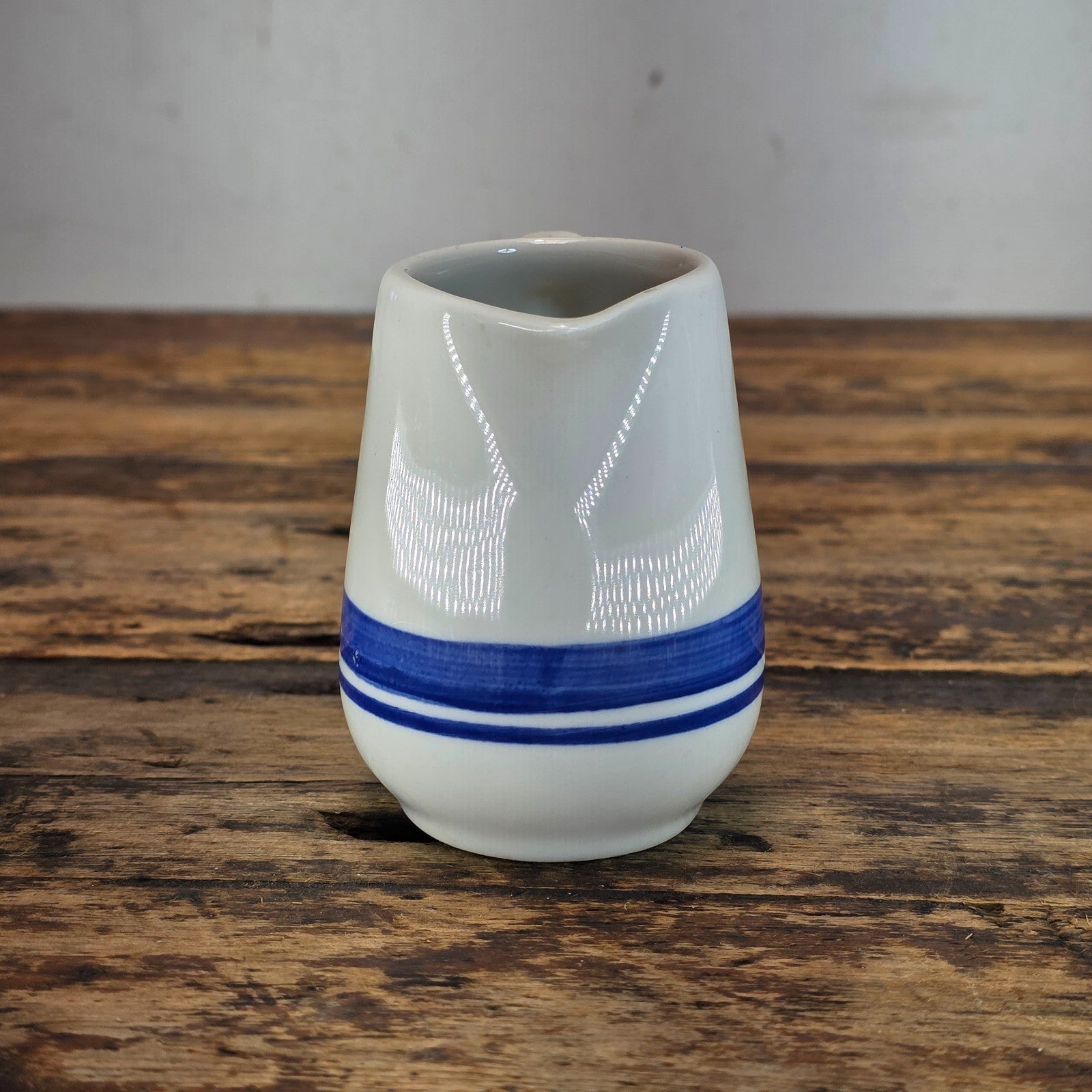 Vintage Lamberton Sterling China Restaurant Ware Creamer - Blue Bands, USA