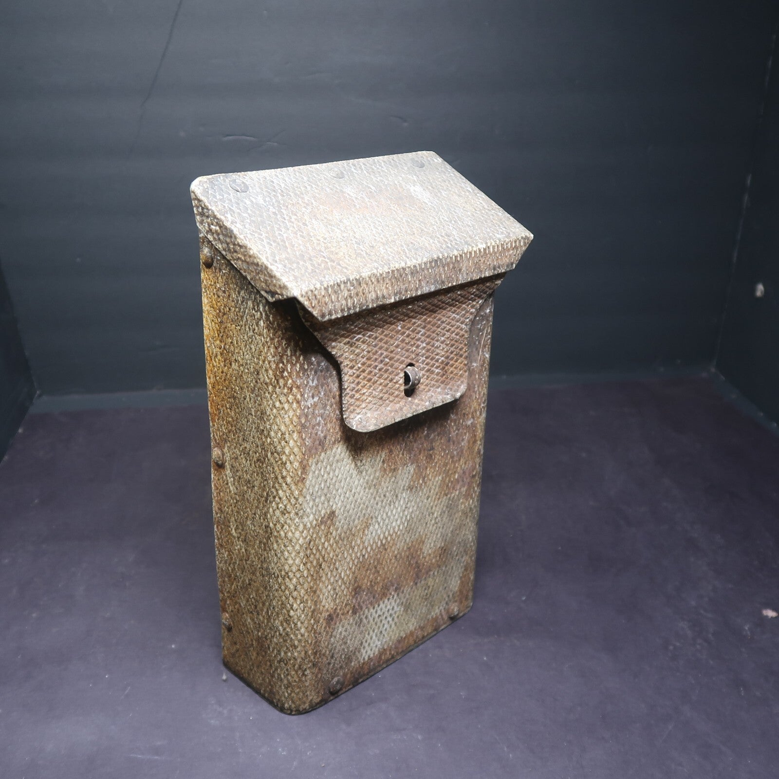 Vintage Aluminum Wall Mounted Mailbox Double Hinged Flip Top