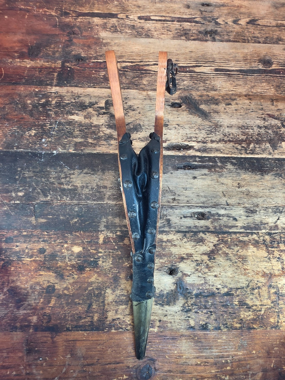 Vintage Fireplace Bellows – Wood, Leather & Brass with Eagle Motif