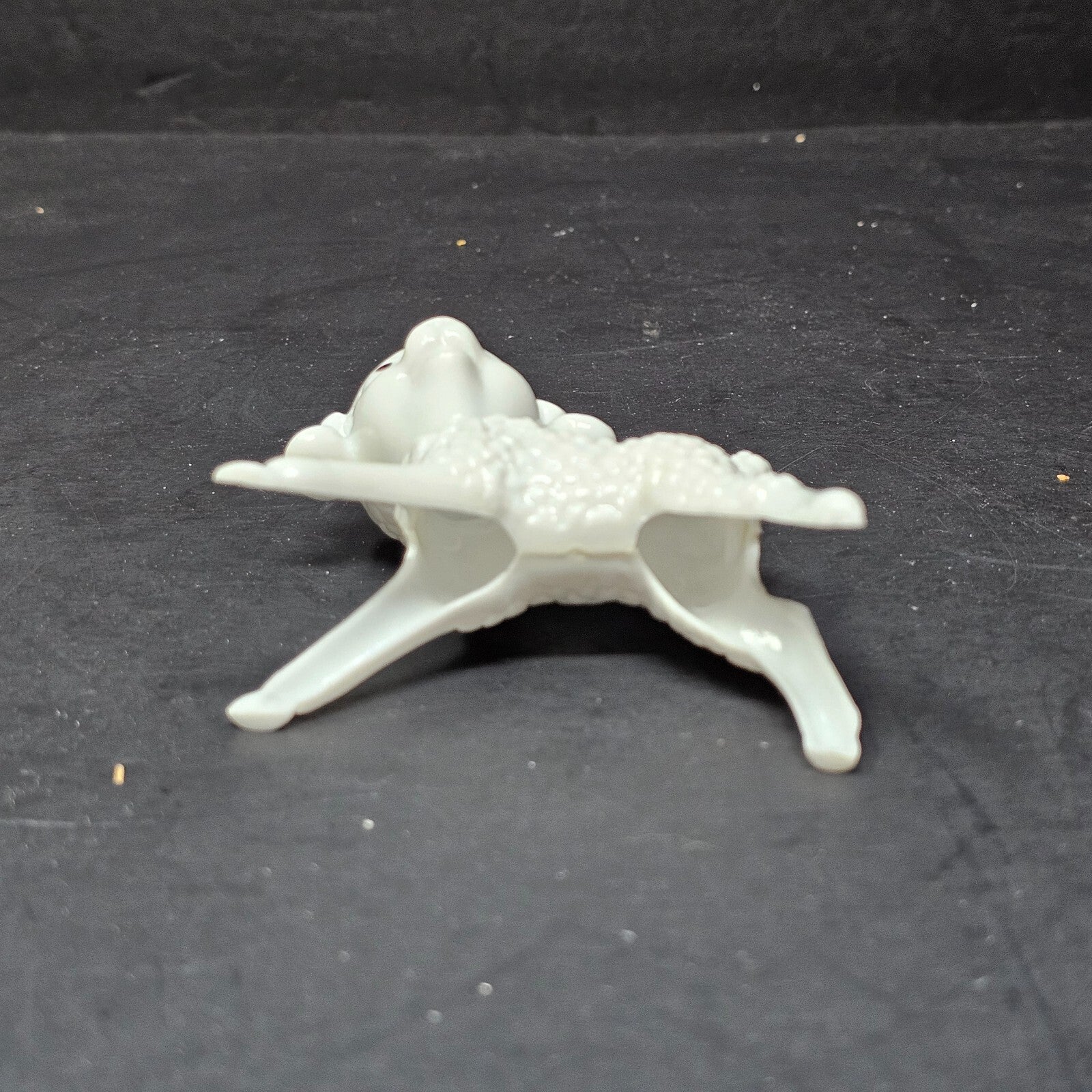 Vintage White Plastic Lamb Toy MCM 50's 3.25" x 3.25"