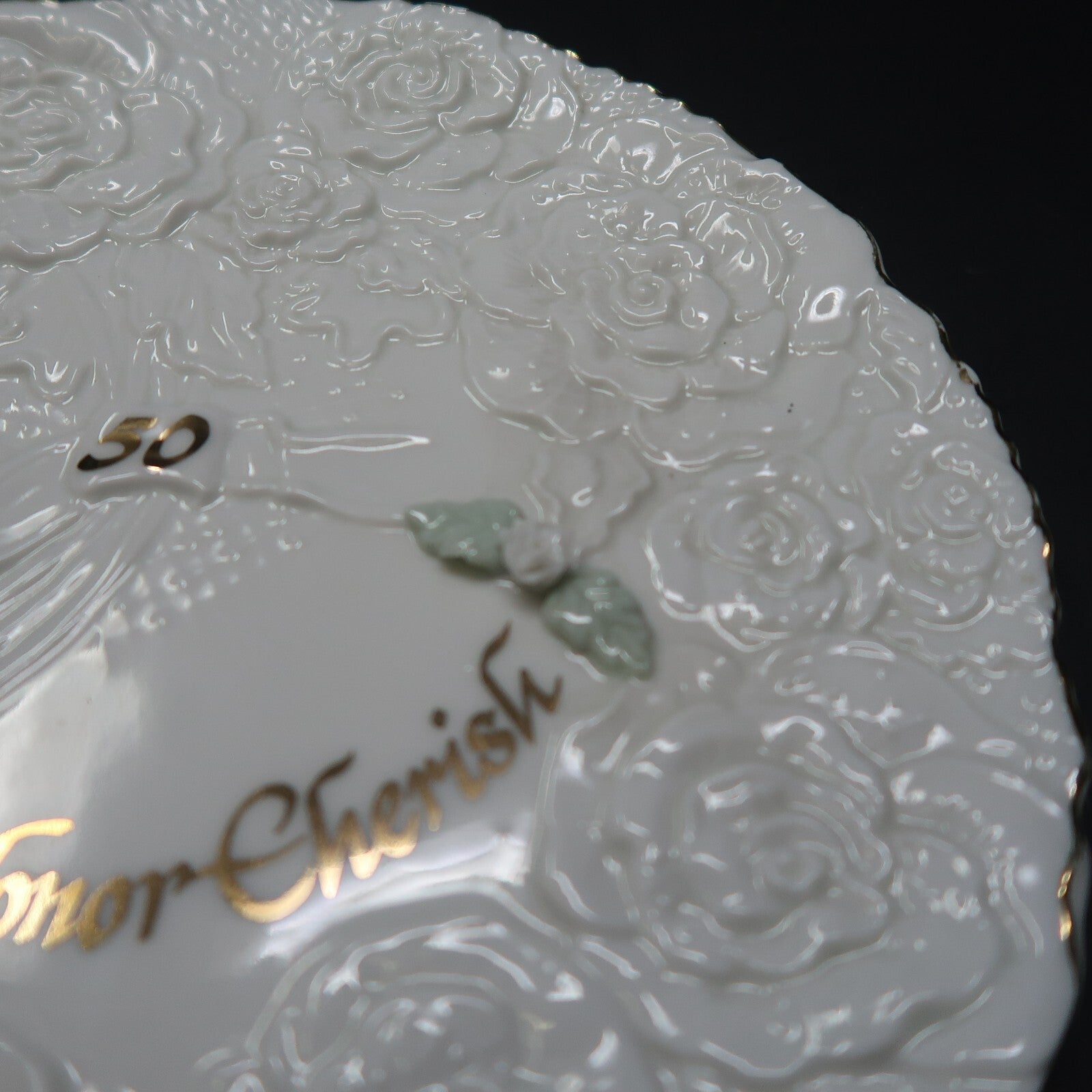 Enesco LOVE HONOR CHERISH 50th Wedding Anniversary Plate