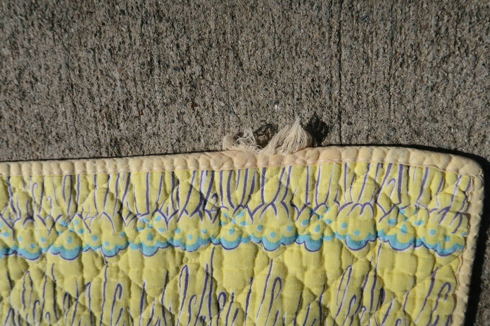 Vintage Quilted Baby Blanket 1950s  Baby's Wonderland 100% Cotton 34" x 46"