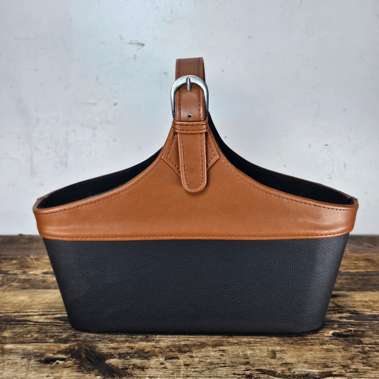 Leather-Style Magazine Rack / Basket 12.5"L x 6"W x 10"H (14 oz.)