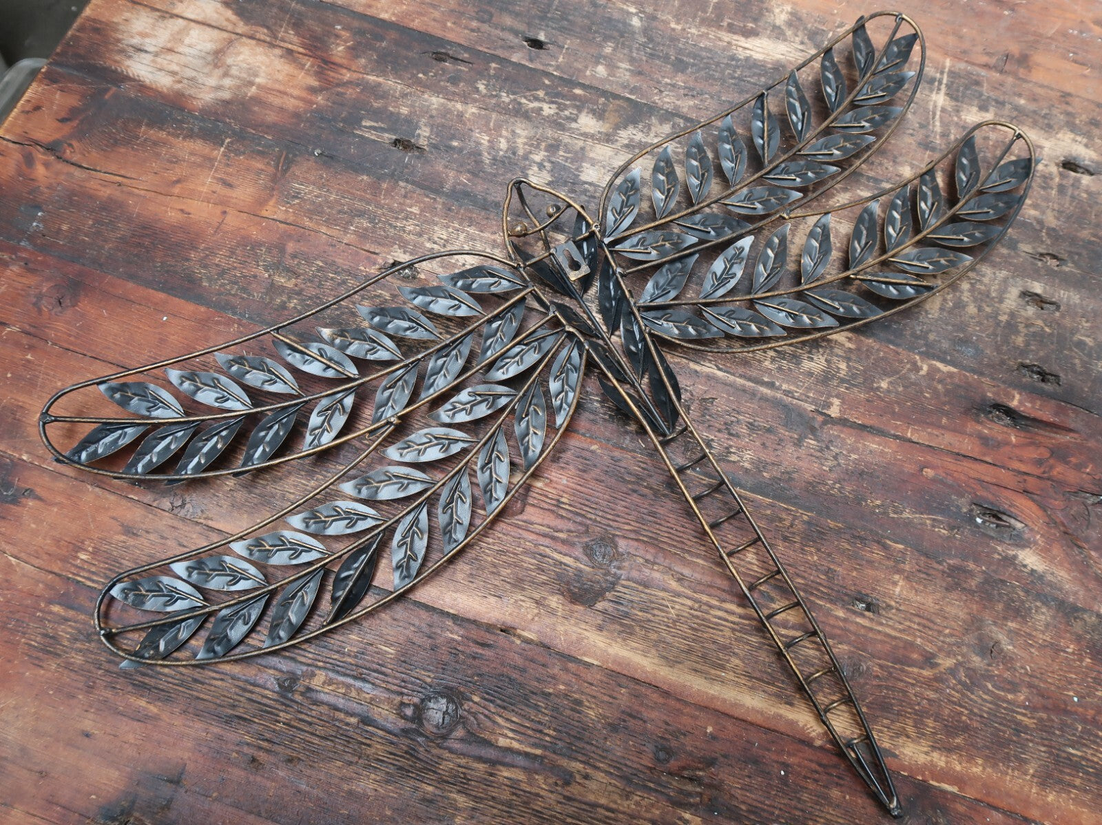 Set of 2 Metal Butterfly (W26" x H18") & Dragonfly (W29" x H19") Wall Art Decor