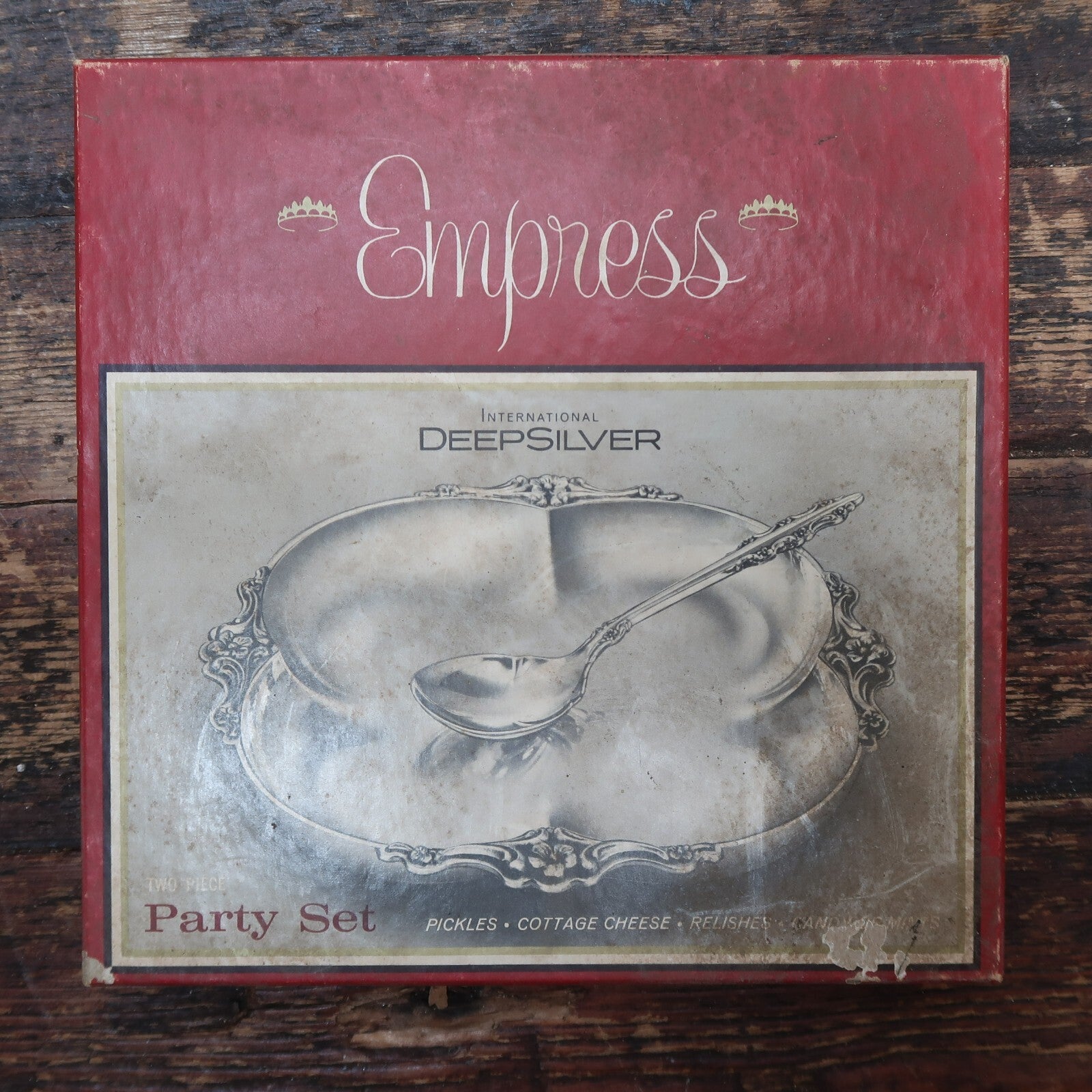 International Silver Co DeepSilver Empress Party Set Relish Tray & Spoon Set