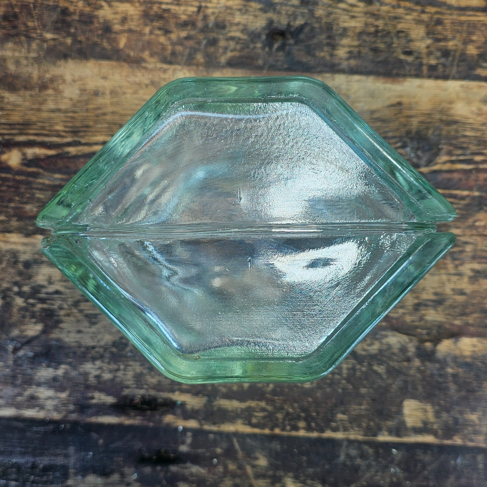 Hexagonal Glass Block Brick 7.5"L x 5.5"W x 7.75H" Vintage (Damaged)
