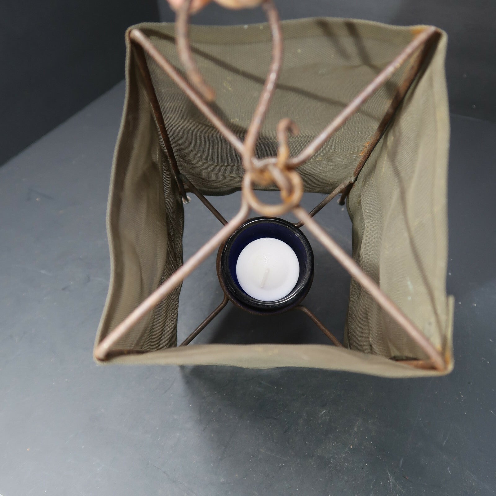 Rustic Metal Mesh Candle Holder Table Top Hanging 5" x 5" x H 9"