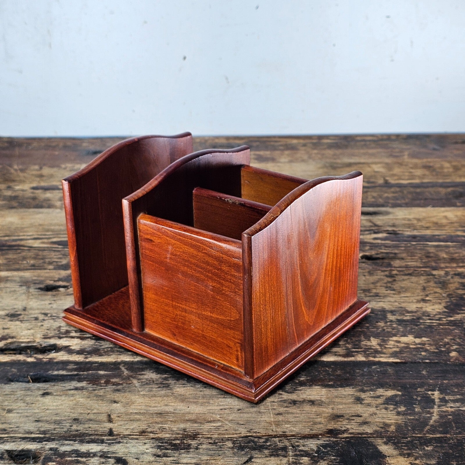Vintage Wooden Desktop Organizer / Letter Sorter 7"L x 6"W x 5"H