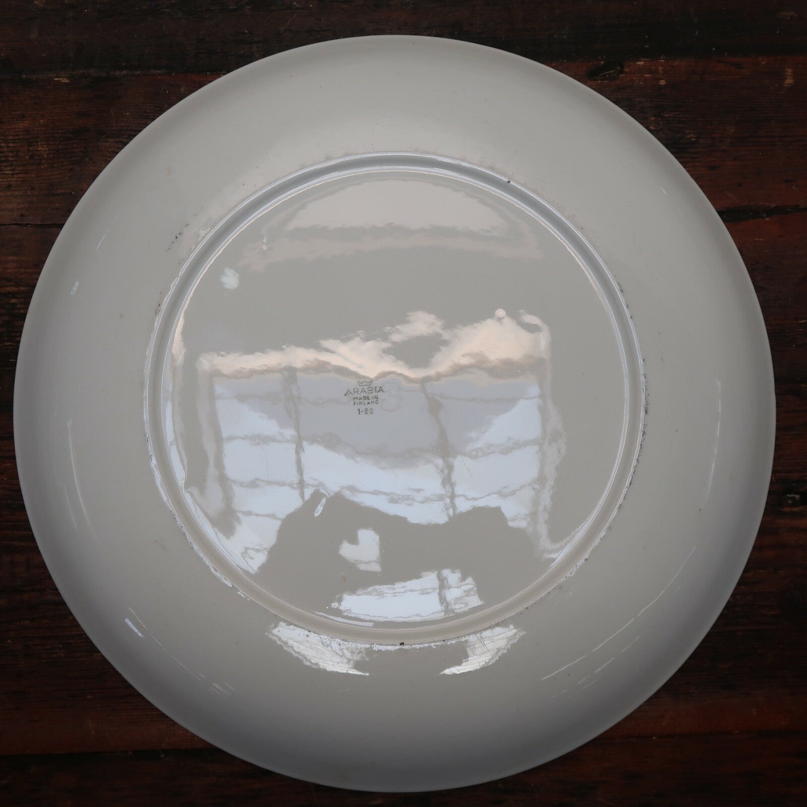 Vintage ARABIA Finland Porcelain White Dinner Plate 12.25"