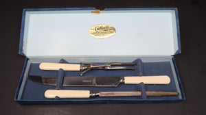Vintage 3Pc Cutlass Leppington Knife Carving Set Sheffield England