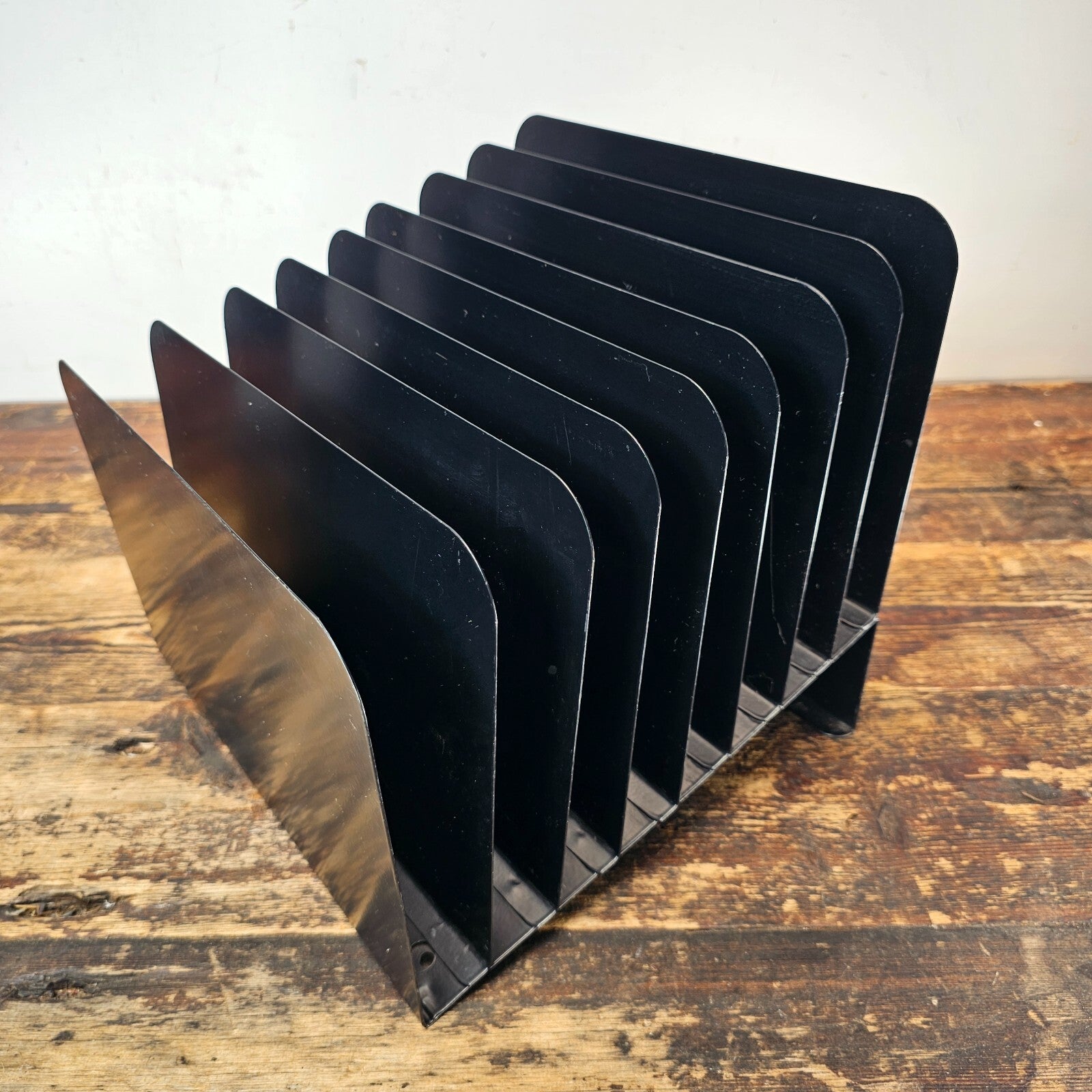 Vintage Steelmaster LIT-NING Inclined 8 Compartment Desktop File Organizer