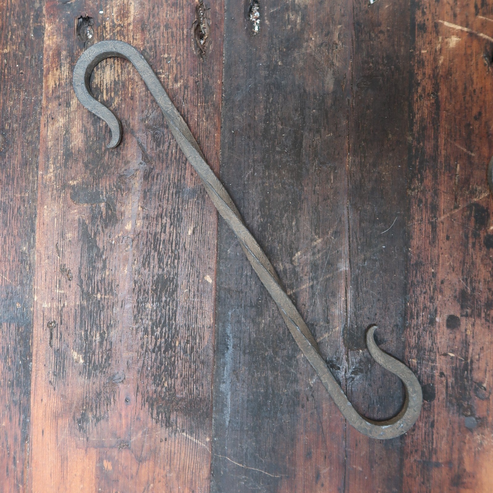 Hand Forged 14.25" Iron S Hook Blacksmith Vintage