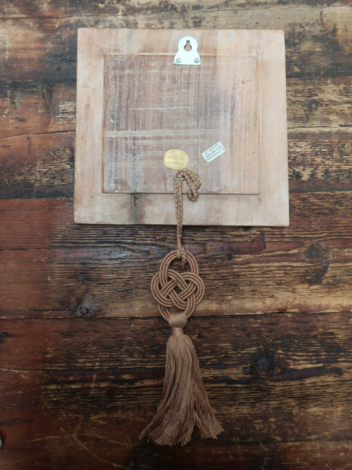 Rober Grace Hollister CA Hand Carved Wood Wall Art 9" x 9.5" (B)