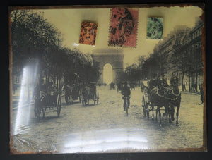 Paris Avenue Rustic Shabby Chic Wall Art 13.5" x 10.5"