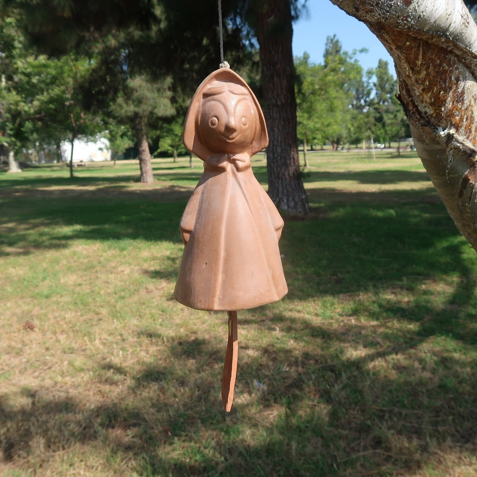 1970s Pacific Stoneware Terracotta Wind Chime Little Red Riding Hood