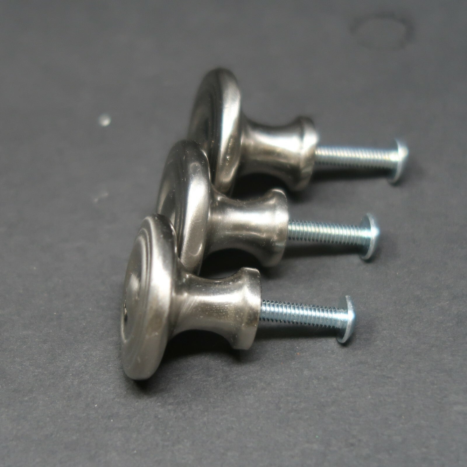 Set of 3 Stainless Steel Cabinet Drawer Knobs Kitchen Pulls 1.2" x 1.2"