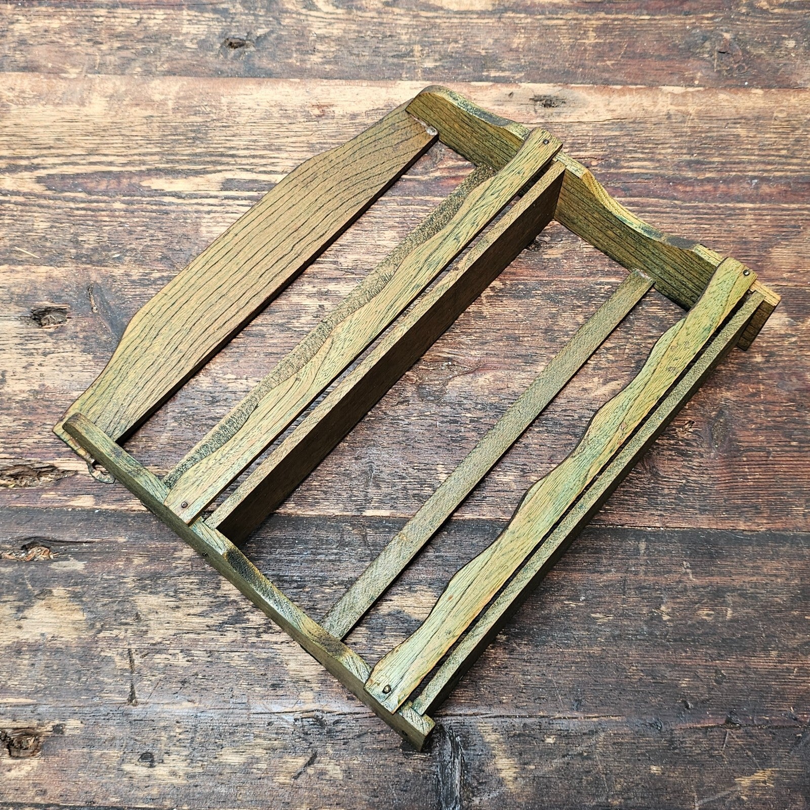 Vintage Small Wood Wall Hanging Spice Rack 11" L x 10" H x 2" D