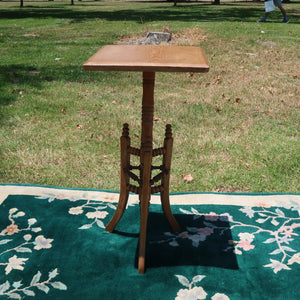 Vintage Wood Side Table 14" x 14" X H 28.5"