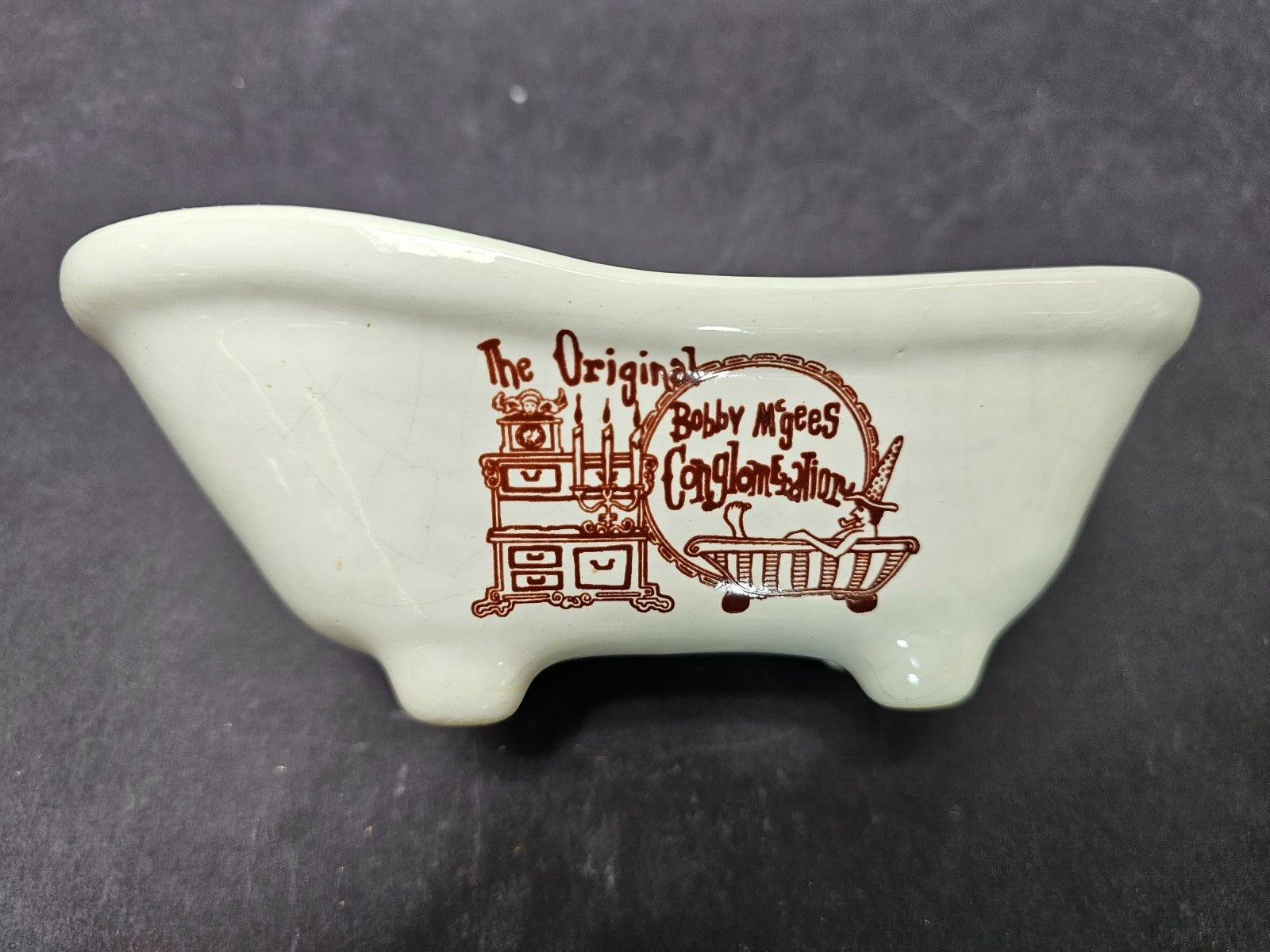 The Original Bobby McGees Conglomeration Bathtub Soap Dish Vintage
