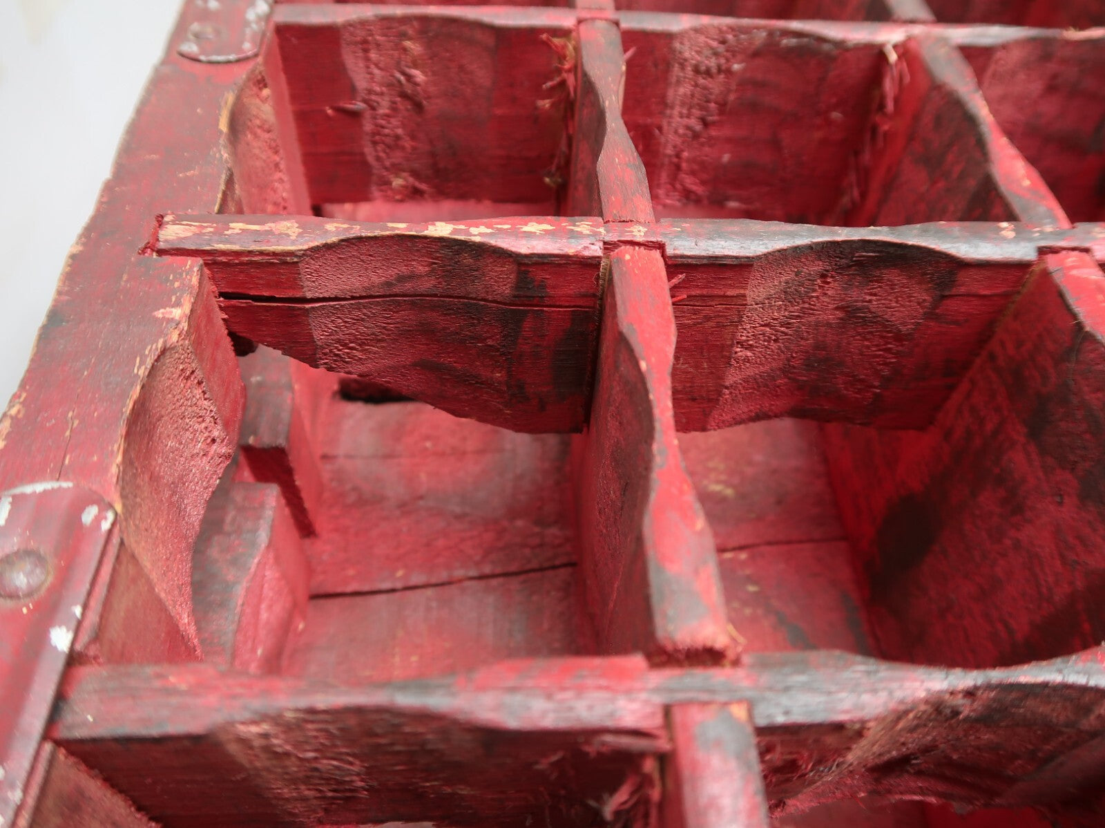 Vintage Pepsi Soda Bottle Wood Crate Box Painted In Wine Red