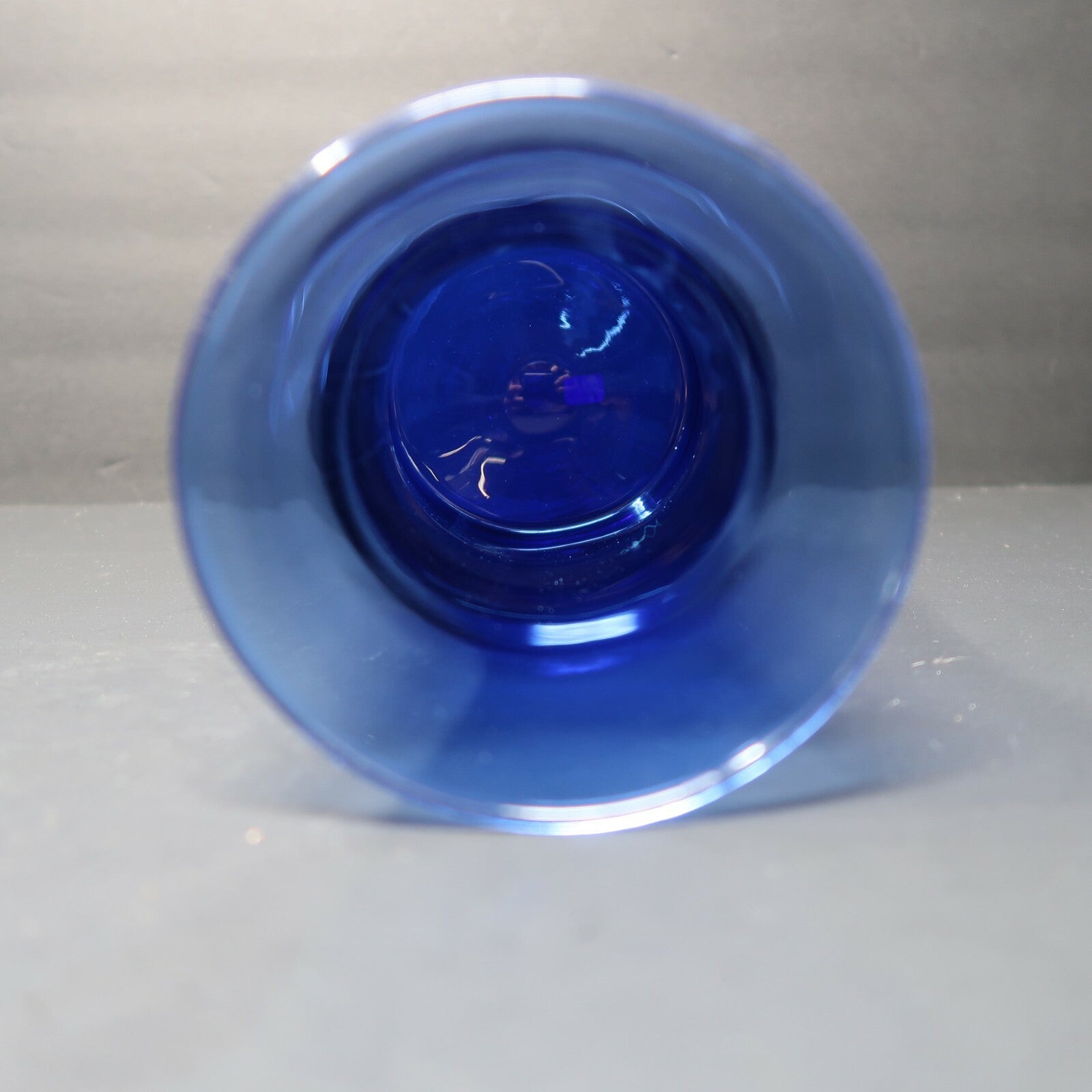Blue Glass Vase Made In Mexico H 7.5"