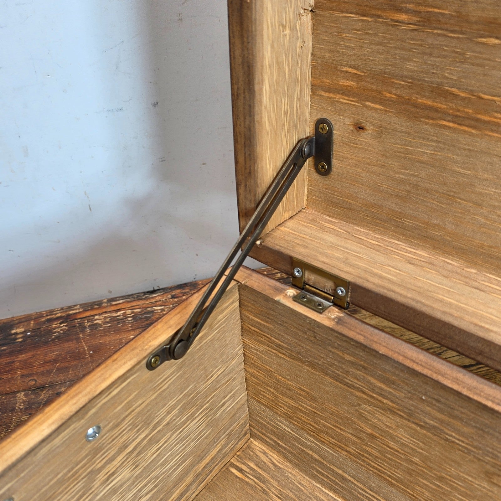 Vintage Wooden Storage Trunk with Korean-Style Brass Hardware