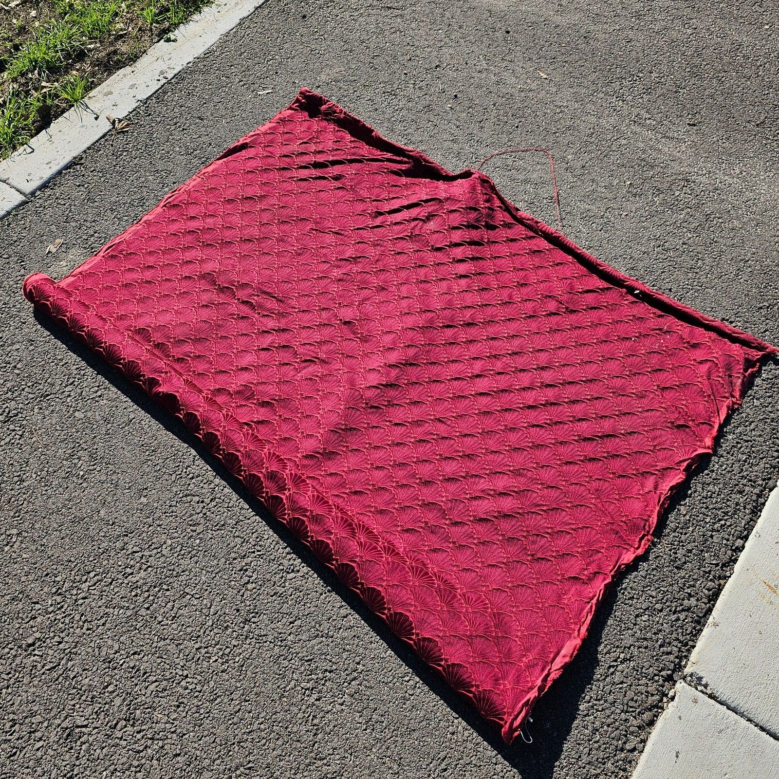 F. Schumacher Co. Vintage Shell Pattern Fabric Burgandy 55" w x 6 ft