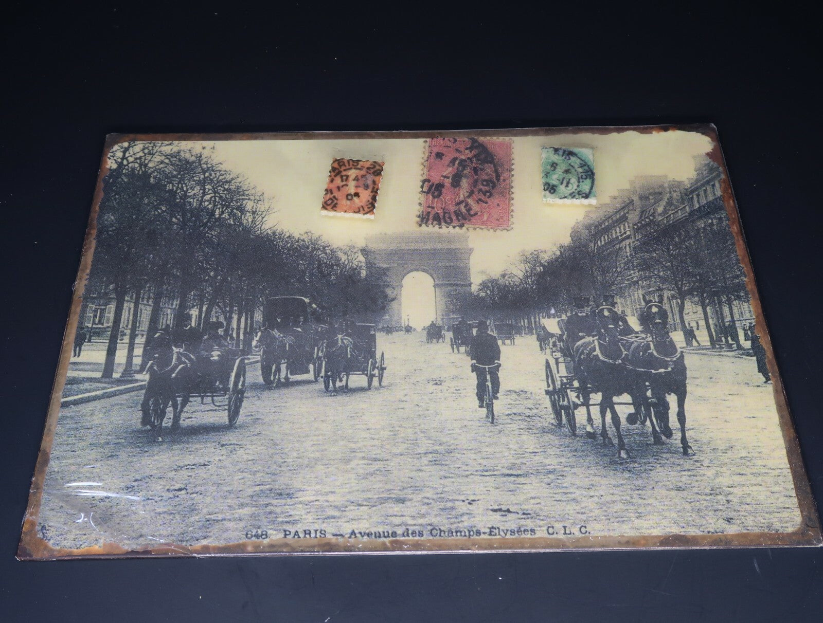 Paris Avenue Rustic Shabby Chic Wall Art 13.5" x 10.5"