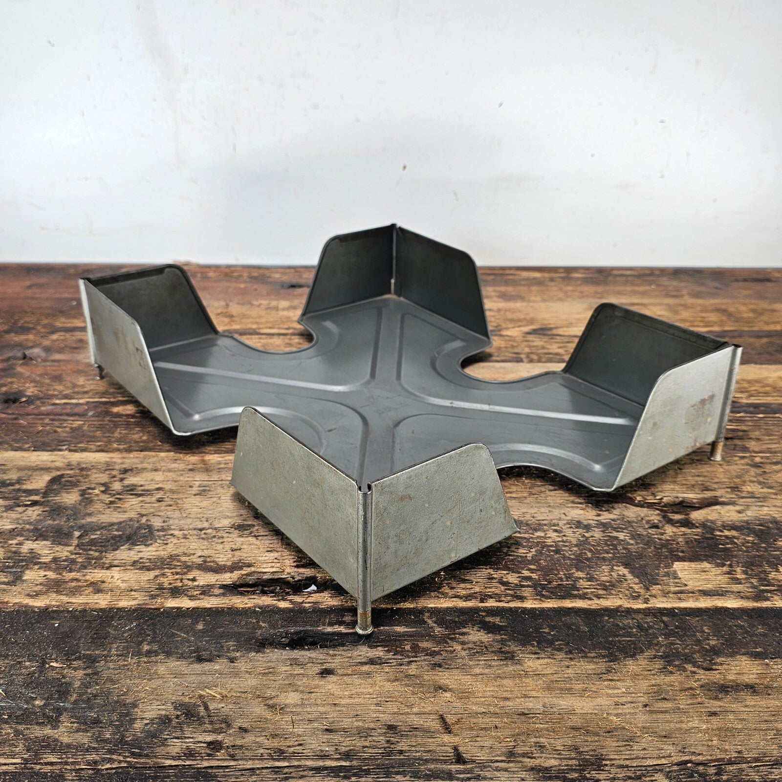 Vintage Y and E Metal Desk Tray Organizer
