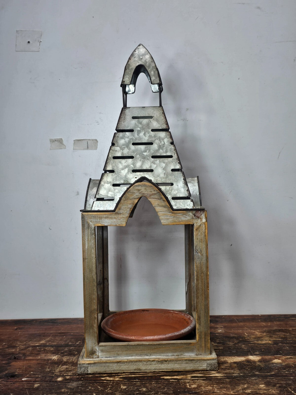 Decorative Candle Holder / Bird Feeder 8.5" x 8.5" x 21.5" H
