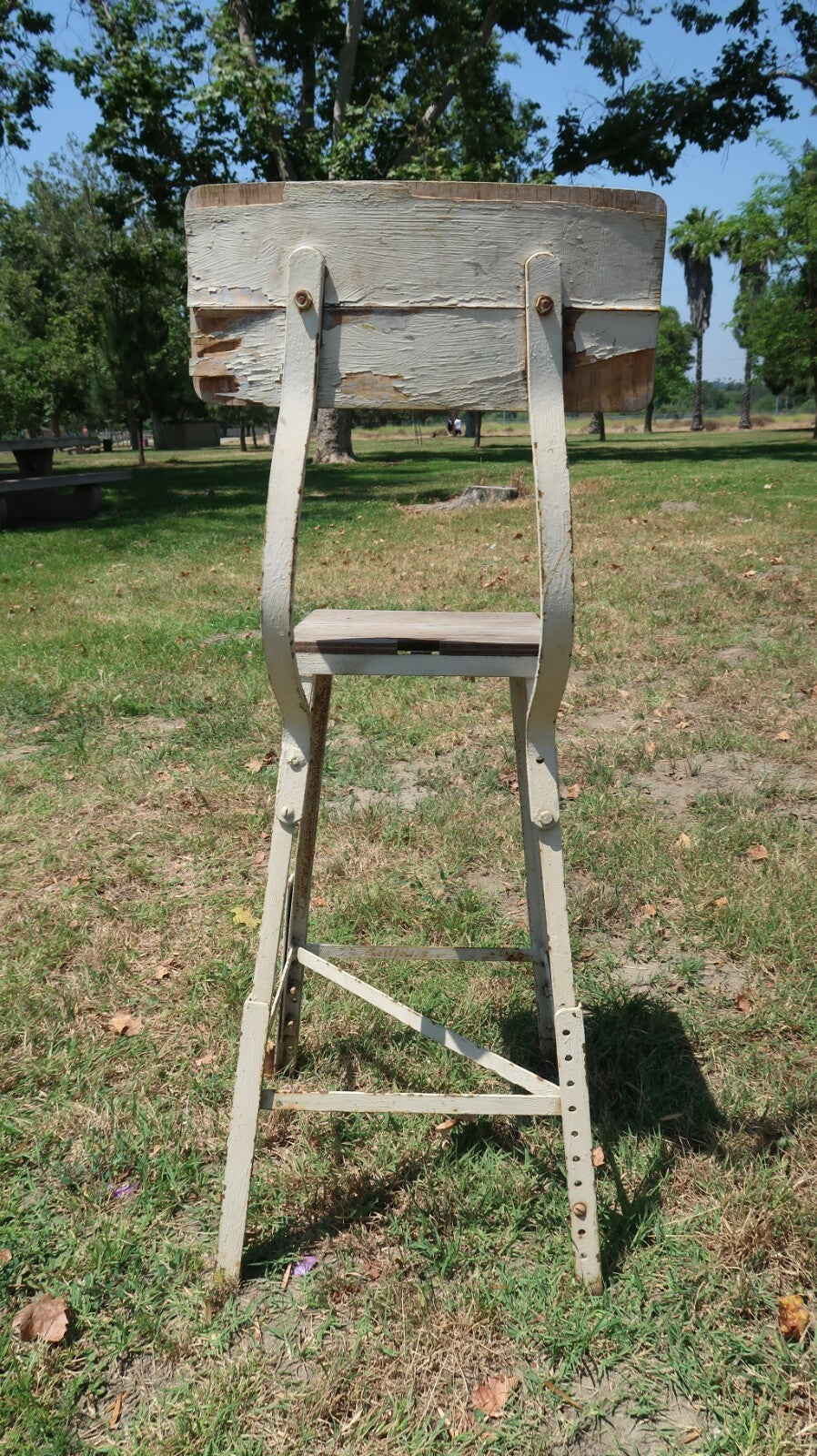 Vintage Angle Steel Stool Industrial Stool Plant Stand Weathered