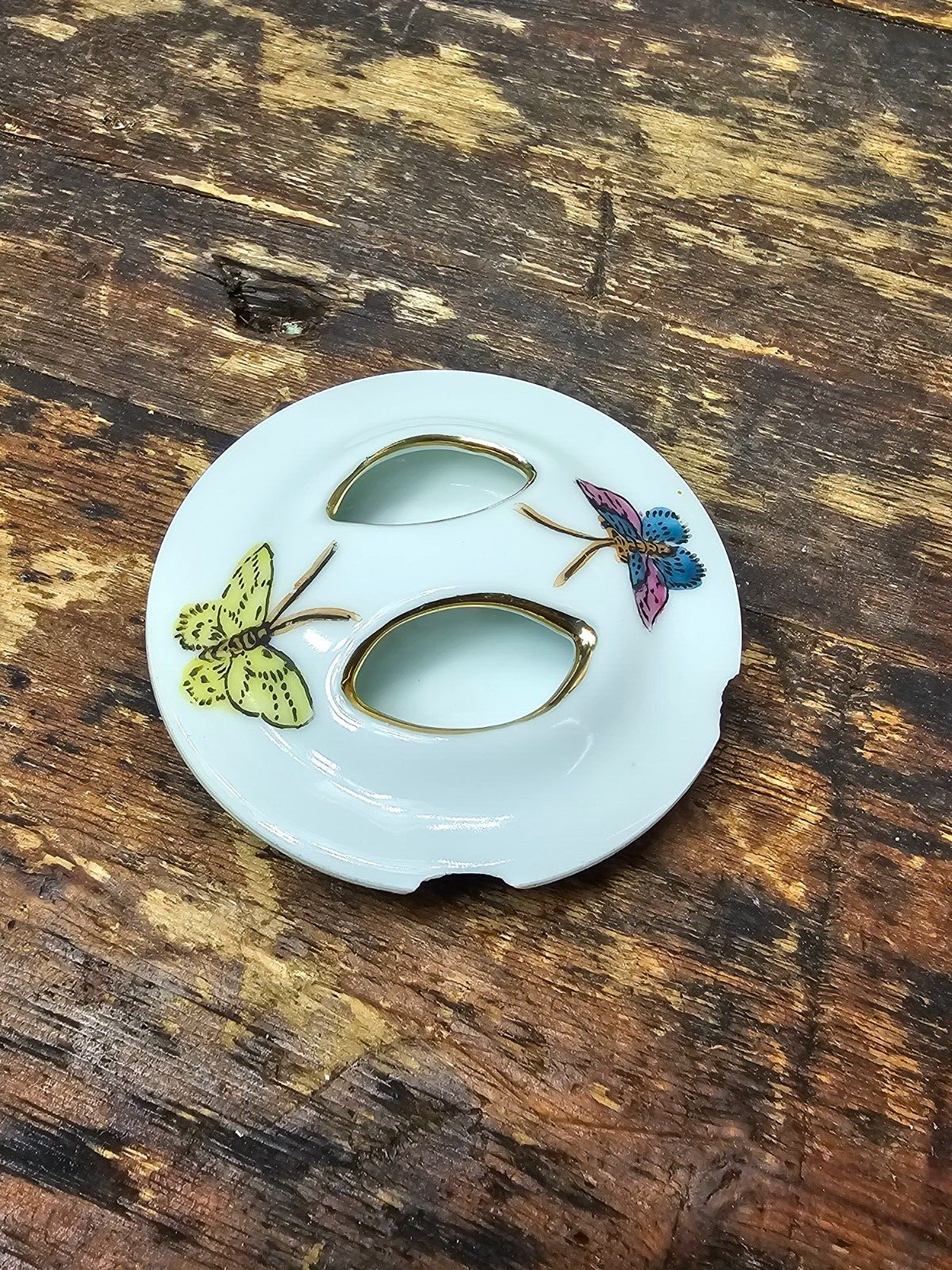 Vintage Robinson Hong Kong Jingdezhen Teapot Hand Painted Butterfly Flowers