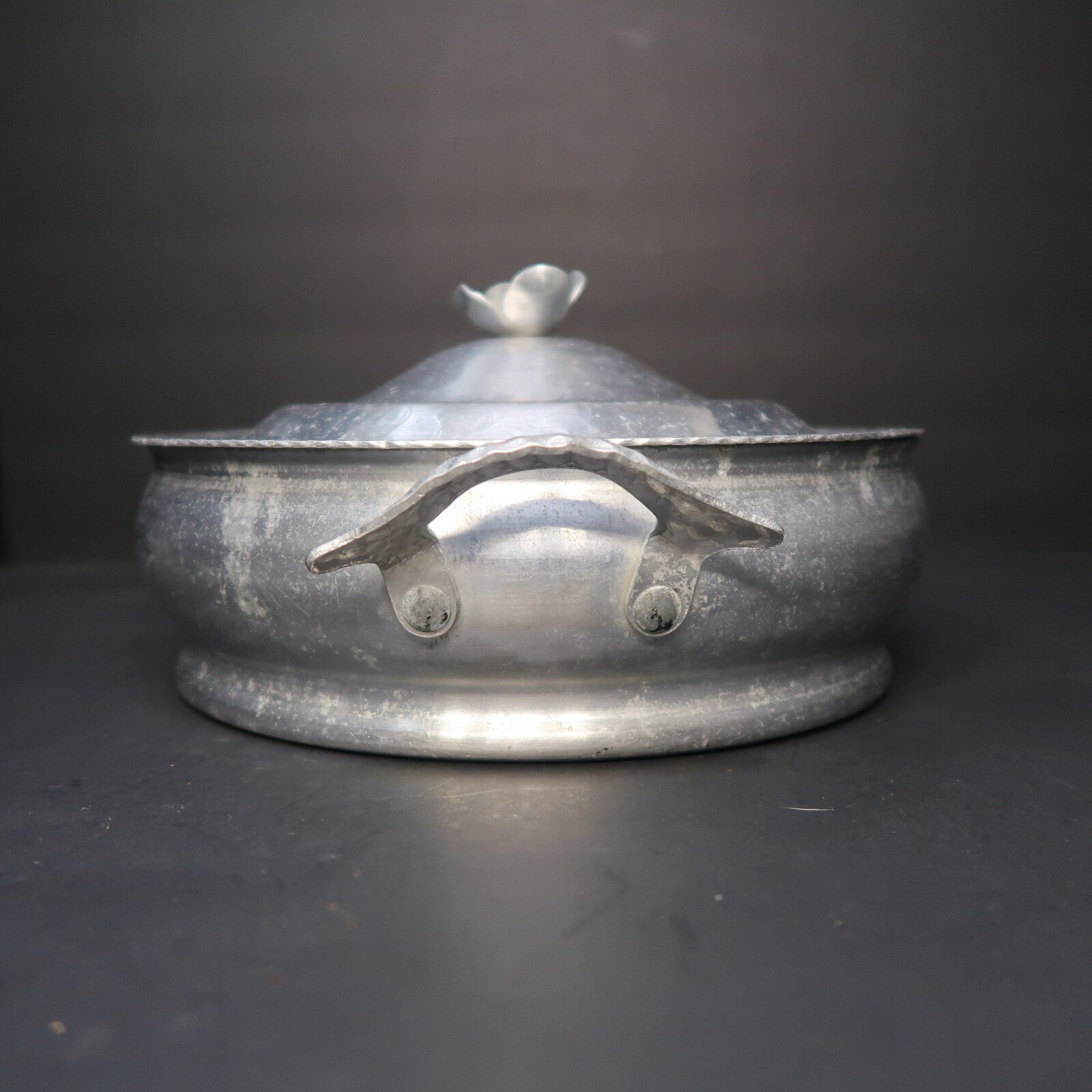 Vintage Hammered Aluminum Casserole Dish + Pyrex 023 1.5 QT Bowl