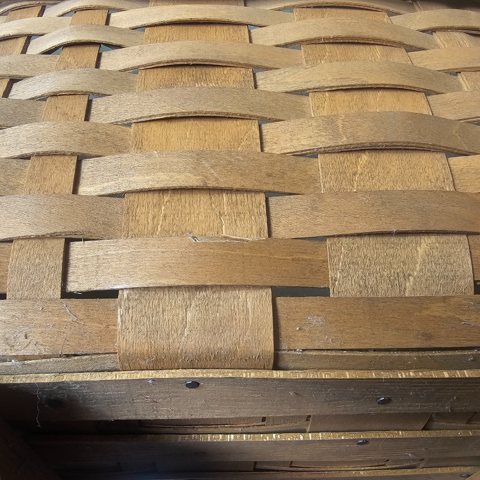 Longaberger Footed Magazine Basket-Swinging Handle With Original Liner 1985