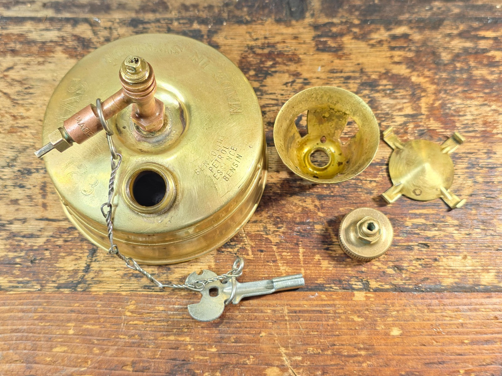 Vintage SVEA 123 brass camping stove — made in Sweden.
