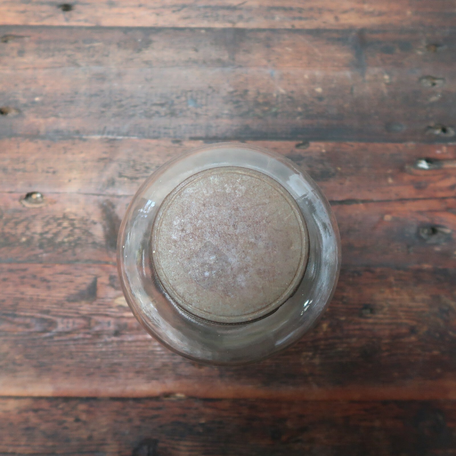 Vintage Jar With Rustic Lid H 10" x W 6"