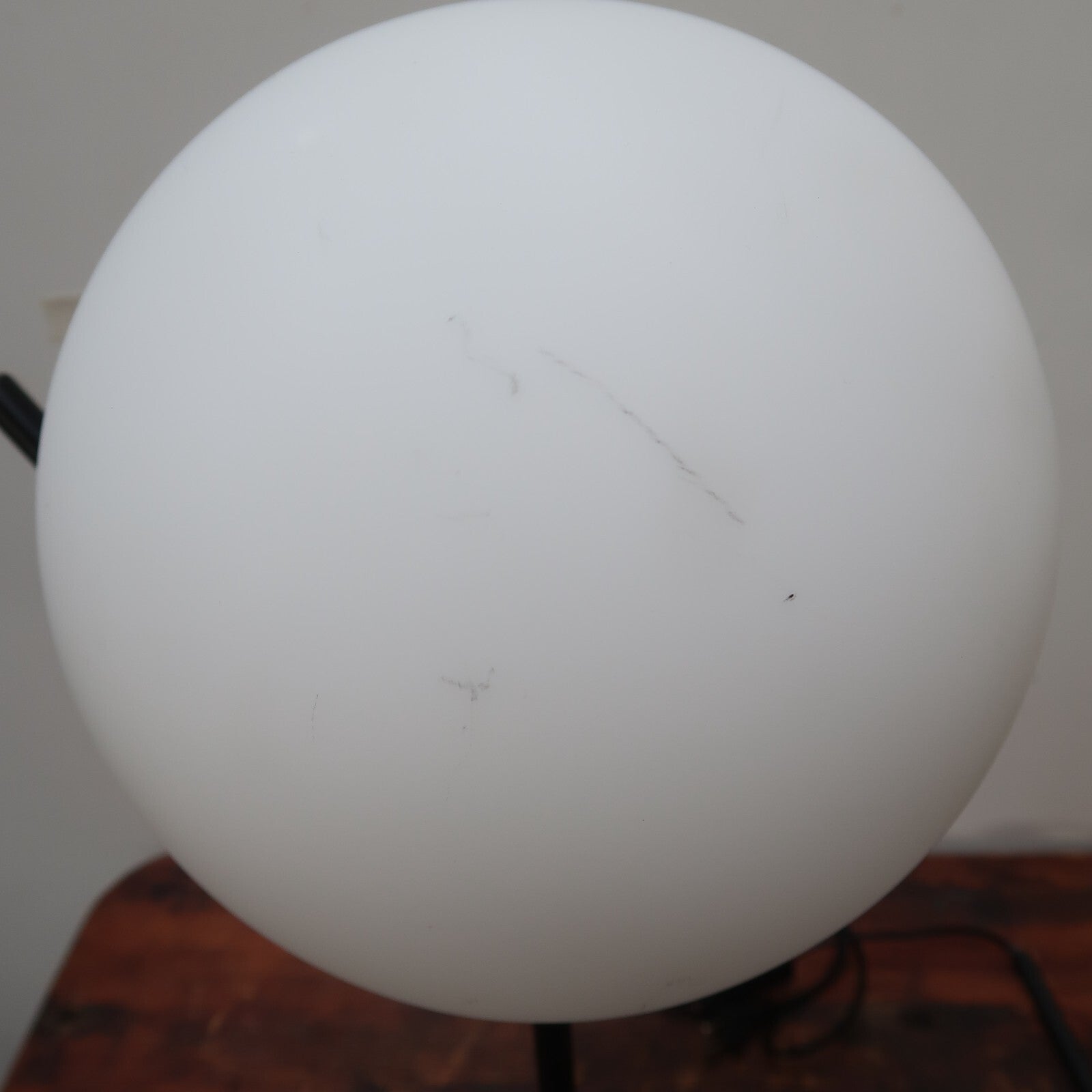 White Glass Round Ball Table Lamp Reading Desk Light Bedroom Lighting