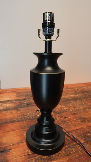 Black Metal Table Lamp 6" x 6" x H 17.5"