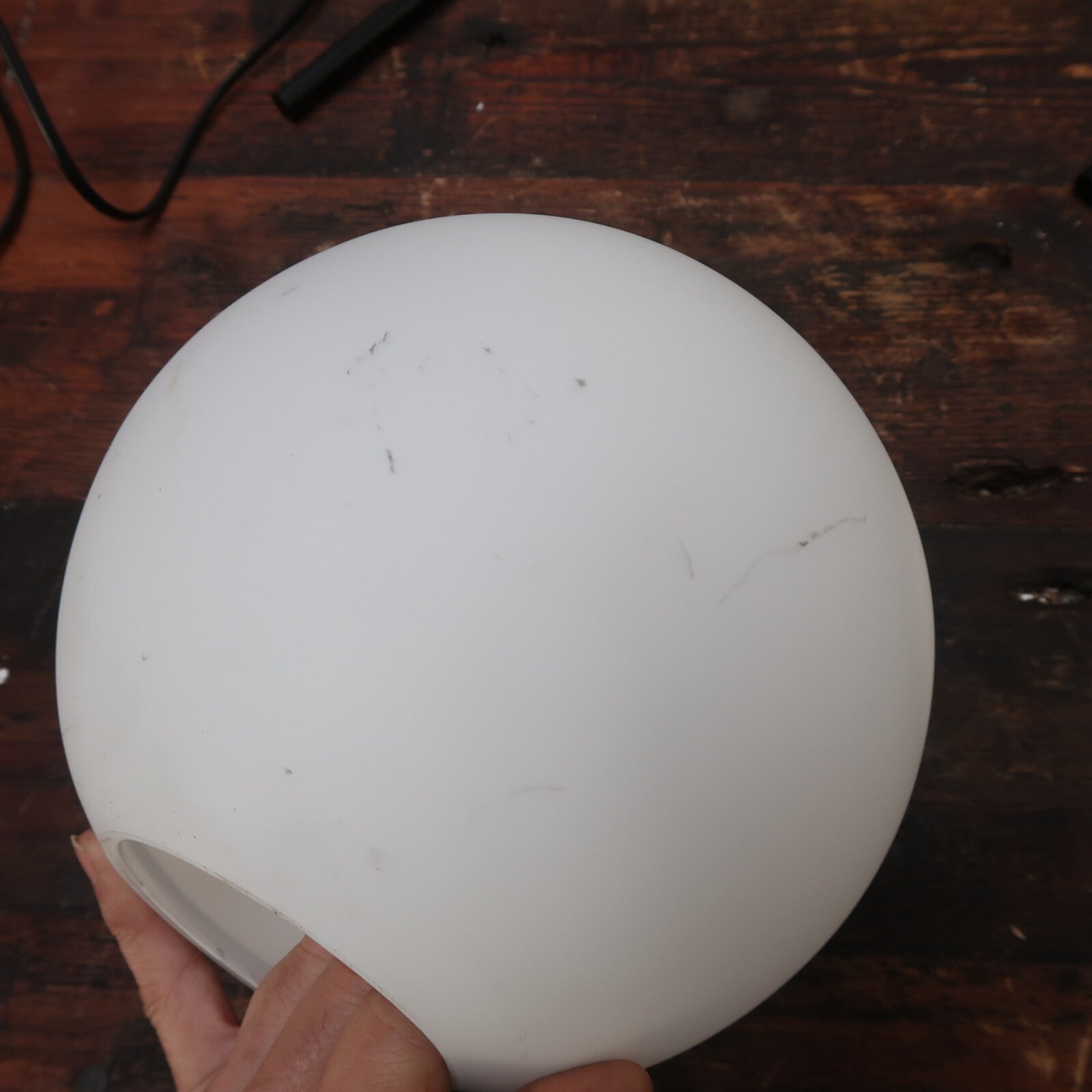 White Glass Round Ball Table Lamp Reading Desk Light Bedroom Lighting