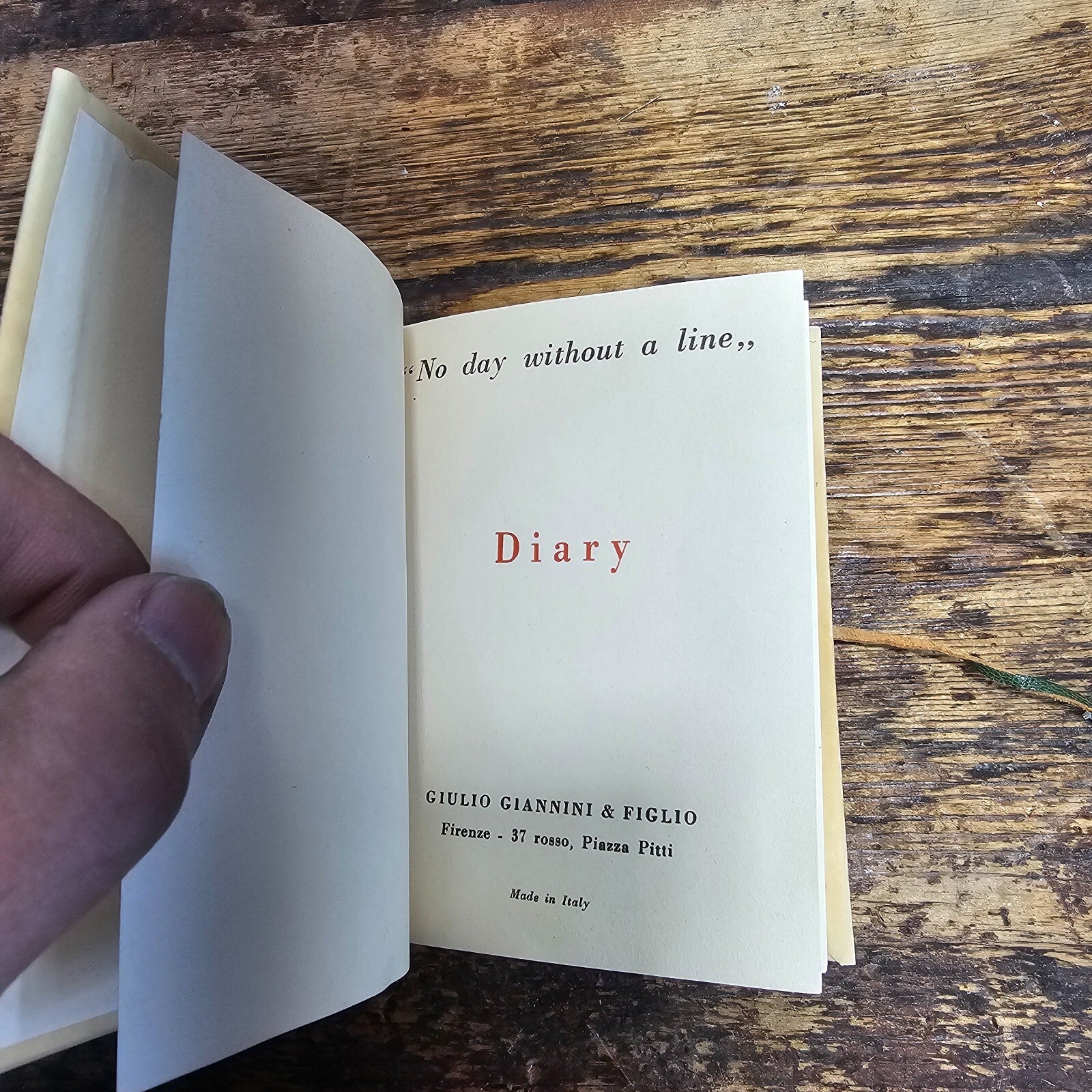 Small Handmade Diary - Made In Italy - Giulio Giannini & Figlio  3.5" x 5"